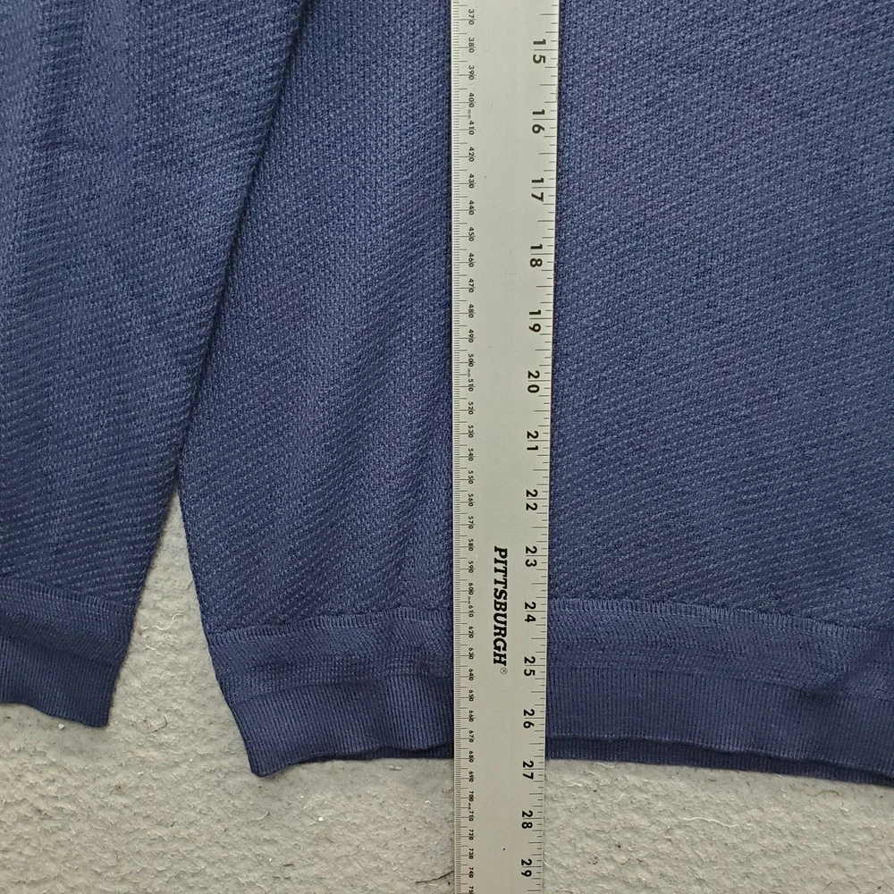 Dunning Golf Performance Sweater Mens Medium Navy Knit Raglan Sleeve Quarter Zip
